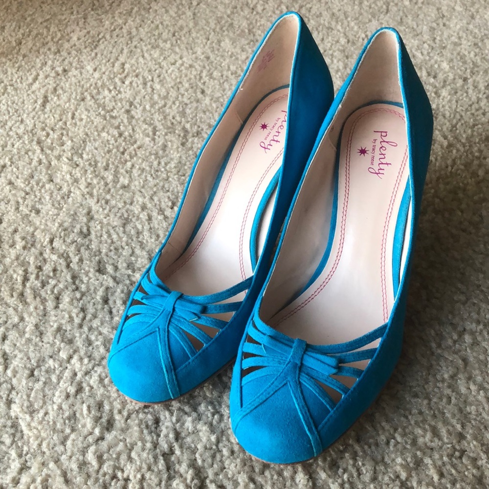 Plenty by Tracy Reese Turquoise Suede Pump Sz 40
